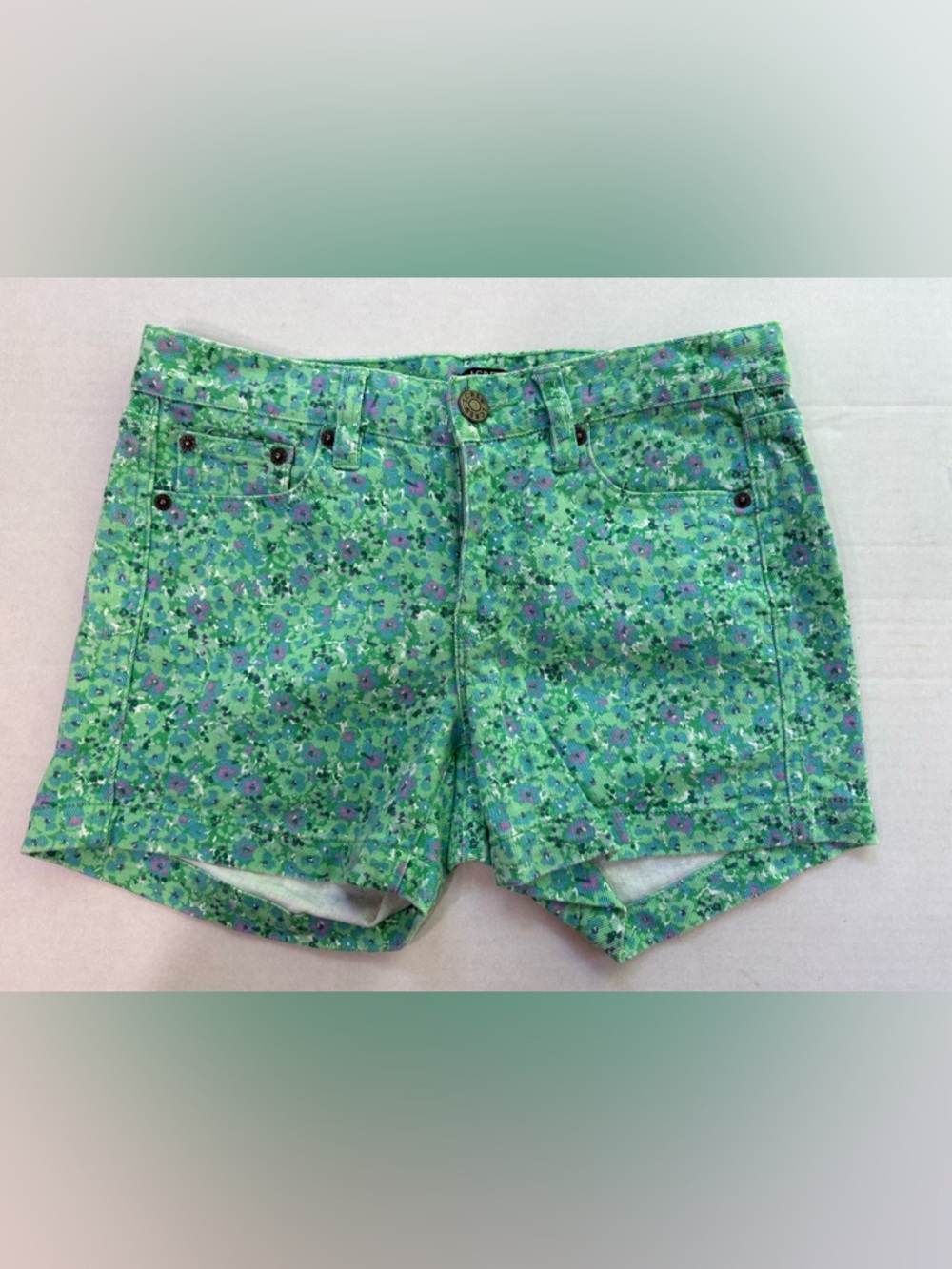 Vintage J.Crew 00 Floral Lime Green Botanical Grannycore Preppy Summer Shorts